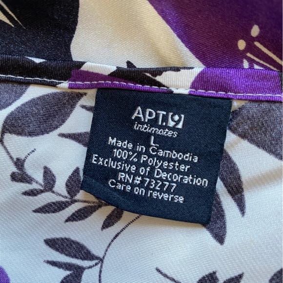 APT. 9 Floral Satin Babydoll Slip Dress Nightgown Size Large Y2K Lace Bow - Picture 8 of 10